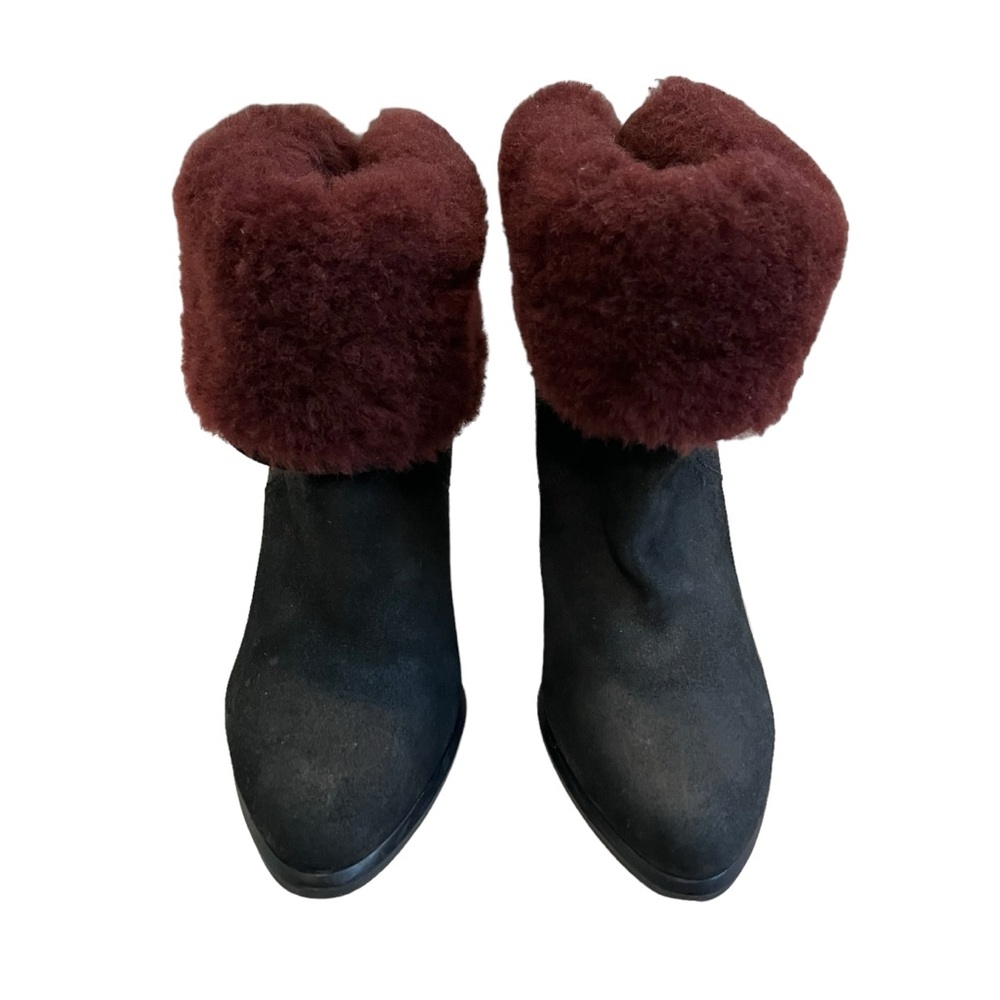 Ugg Layna Shearling Lined Foldable Cuff Black Nub… - image 5